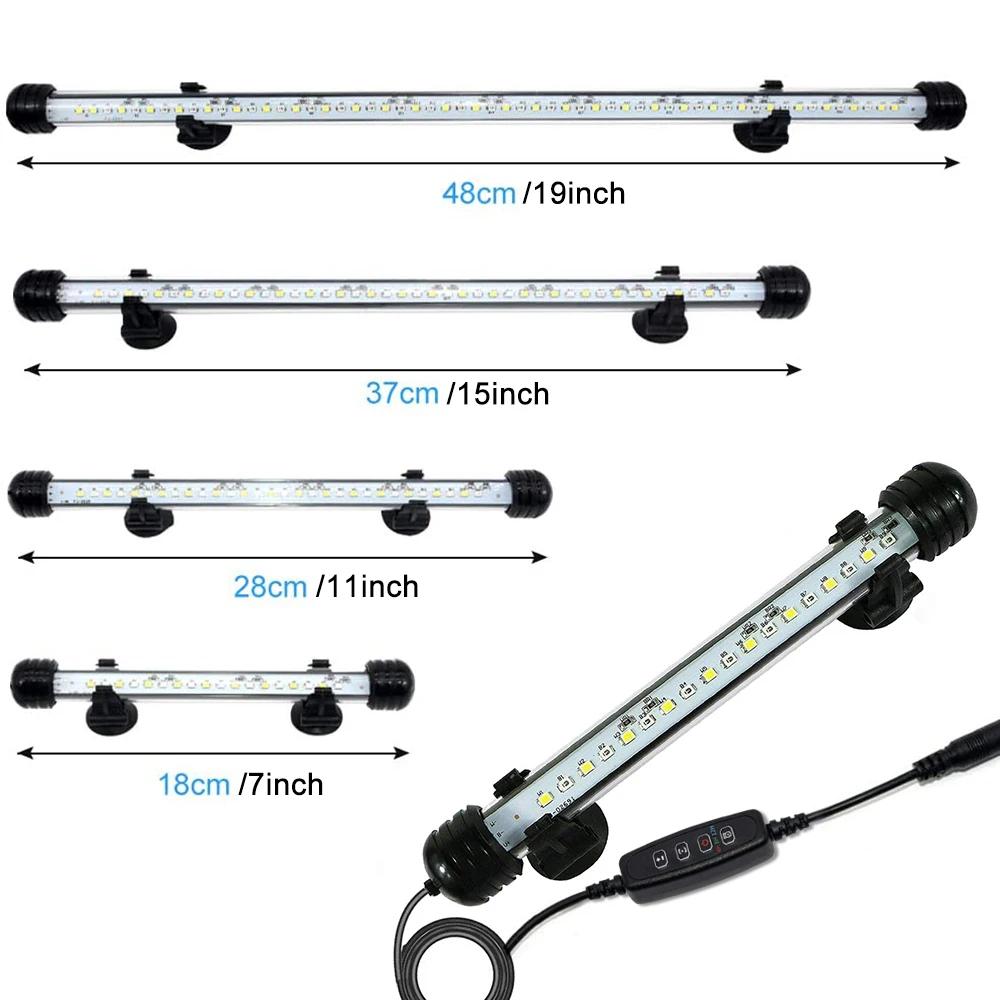 18-48CM LED lumières d'aquarium étanche lumière d'aquarium lampe Submersible à intensité variable av