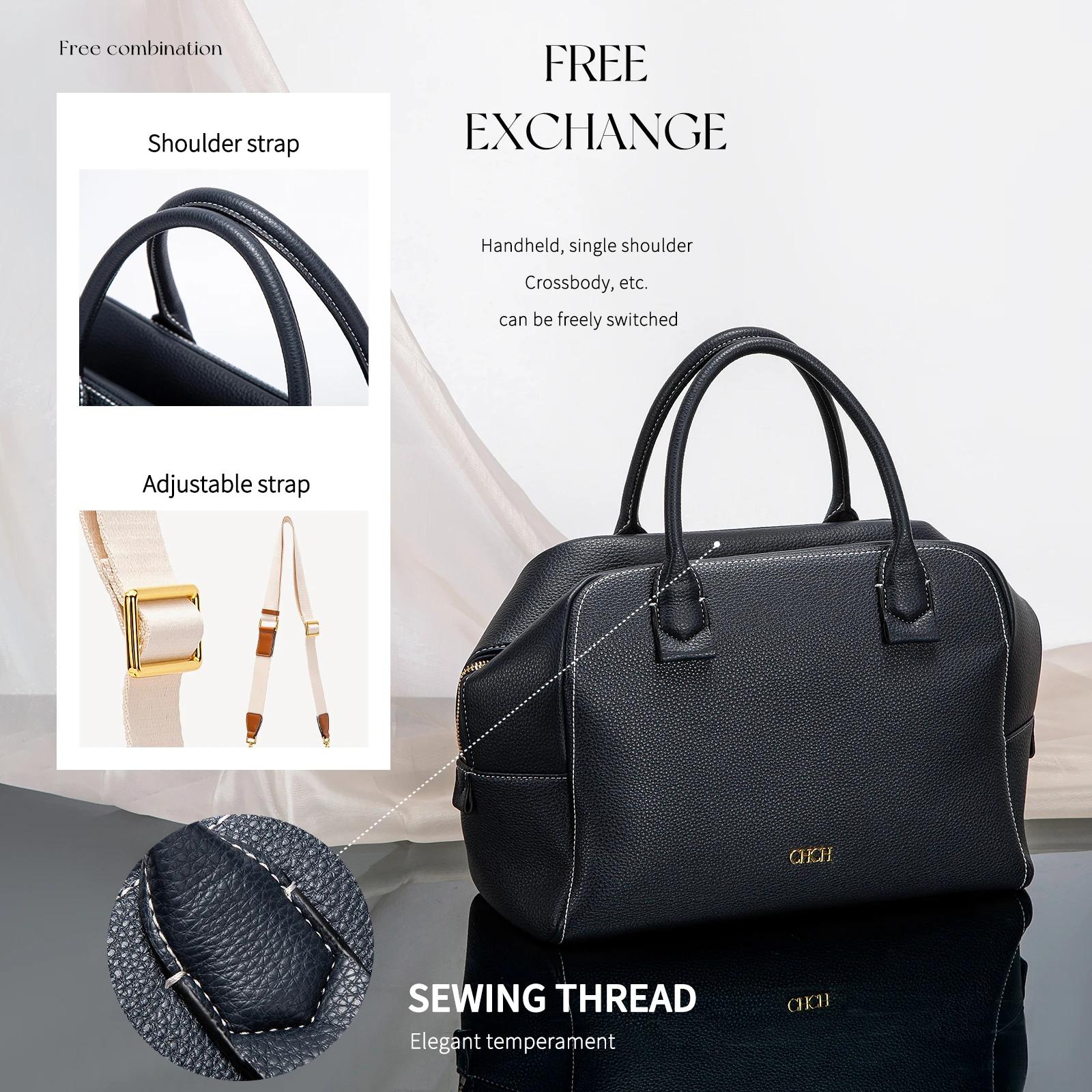 CHCH – sac à bandoulière pour femmes, sac d'oreiller de grande capacité, fermeture éclair bleue cach