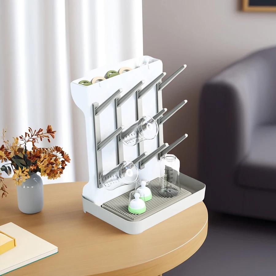 Égouttoir à biberons multi-niveaux grande capacité - Rangement comptoir peu encombrant pour accessoires bébé