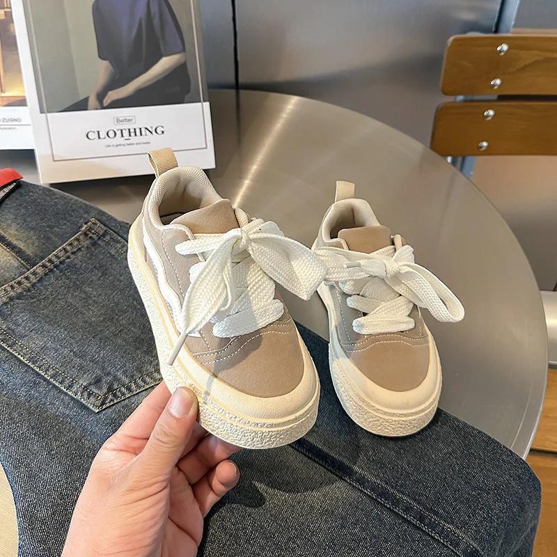 Baskets basses décontractées pour enfants - Semelles souples, style coréen unisexe printemps