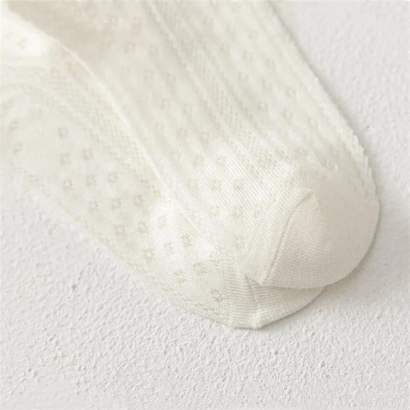 5 paires/lot chaussettes en maille blanches pour enfants pour filles été mince respirant fille chaus