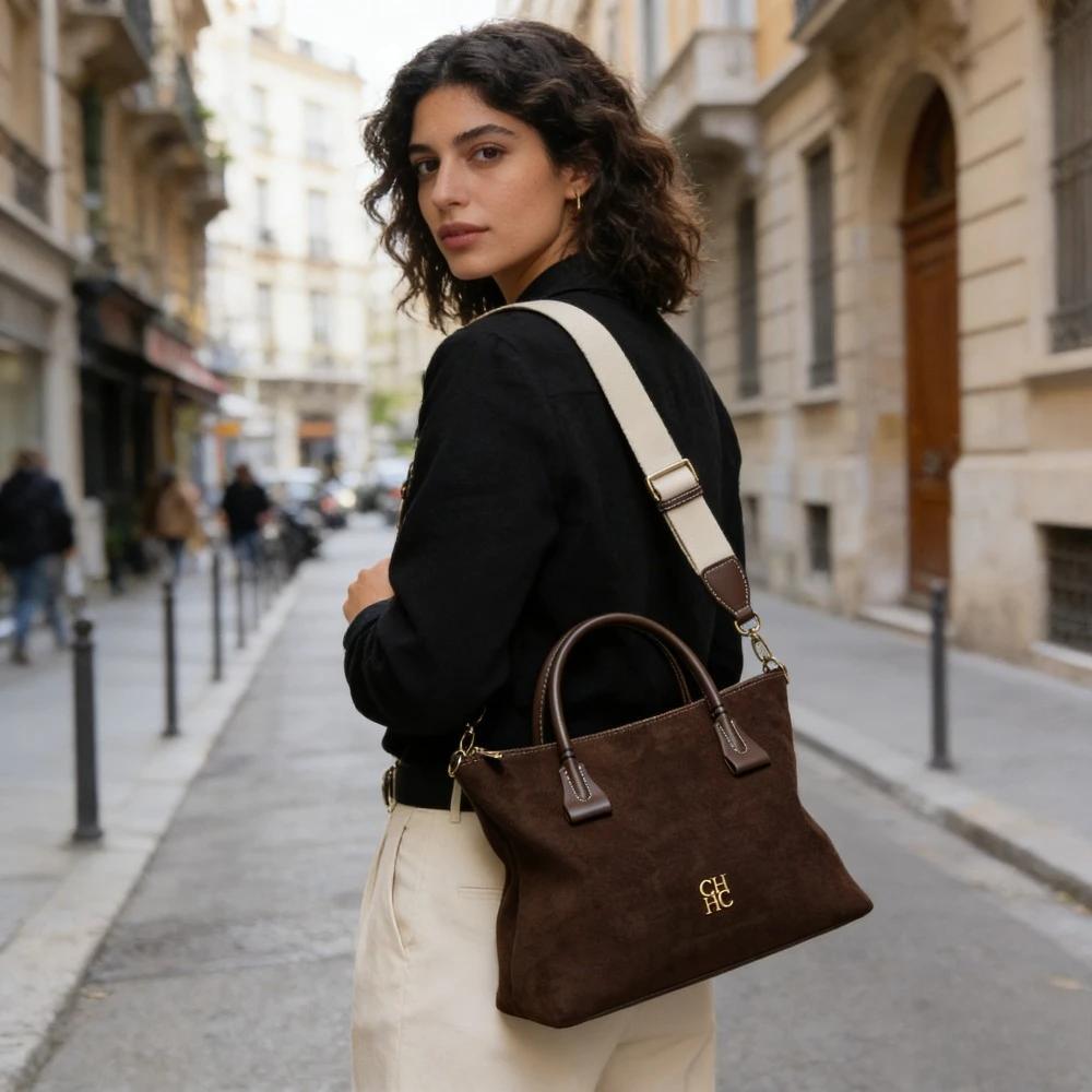 Sac fourre-tout tendance en cuir véritable 2026 pour femme, grande capacité, couleur unie, style vin