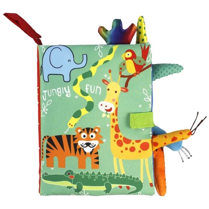 Jouet d'apprentissage précoce pour bébé de 0 à 36 mois, livre en tissu avec queue, son interactif Pa