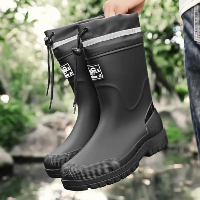 Bottes de pluie de pêche imperméables légères pour hommes, antidérapantes, résistantes à l'usure, en