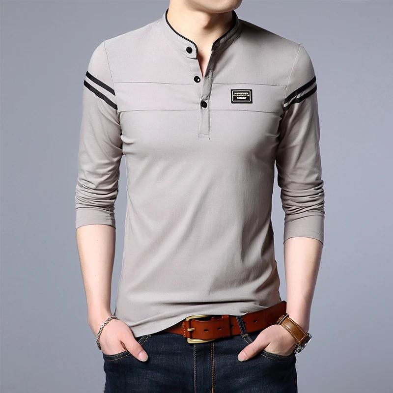 T-shirt POLO à manches longues pour hommes, décontracté, en coton, respirant, col montant, chemise c