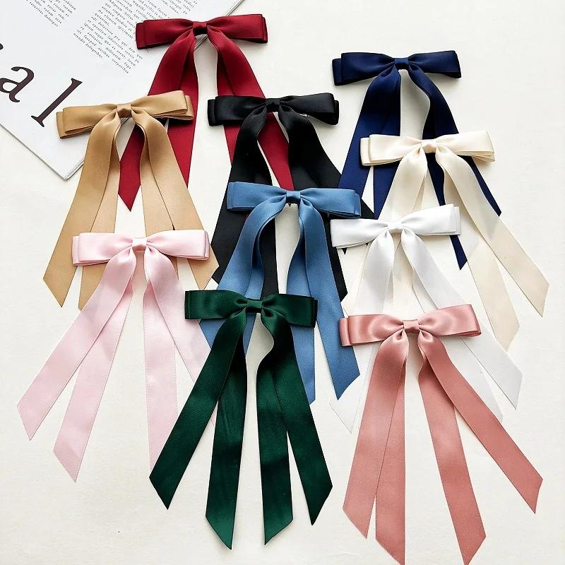 Pince à Cheveux Élégante en Satin pour Femme et Fille, Barrettes à Nministériels d, Ruban, Couleur U