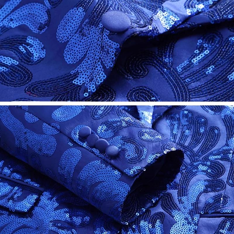 Costume homme slim rouge à paillettes, deux pièces, haut + pantalon, disponible en bleu, noir, or, v