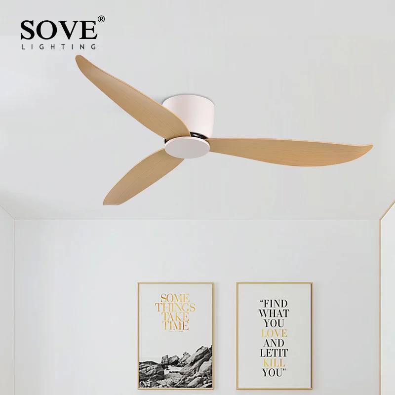 Ventilateur de Plafond LED Moderne Sans Lumières, Moteur DC, 6 Vitesses, Synchronisation, Sol Bas, L