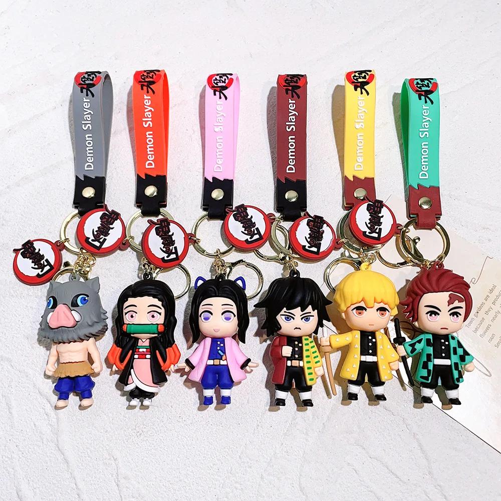 Porte-clés lame de fantôme Demon Slayer Kimetsu No Yaiba, pendentif de sac mignon, clé de voiture, c