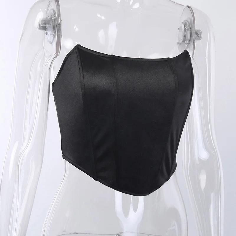 Corset Sexy en velours sans manches, épaules dénudées, mode, haut court, gilet, sous-vêtements fémin