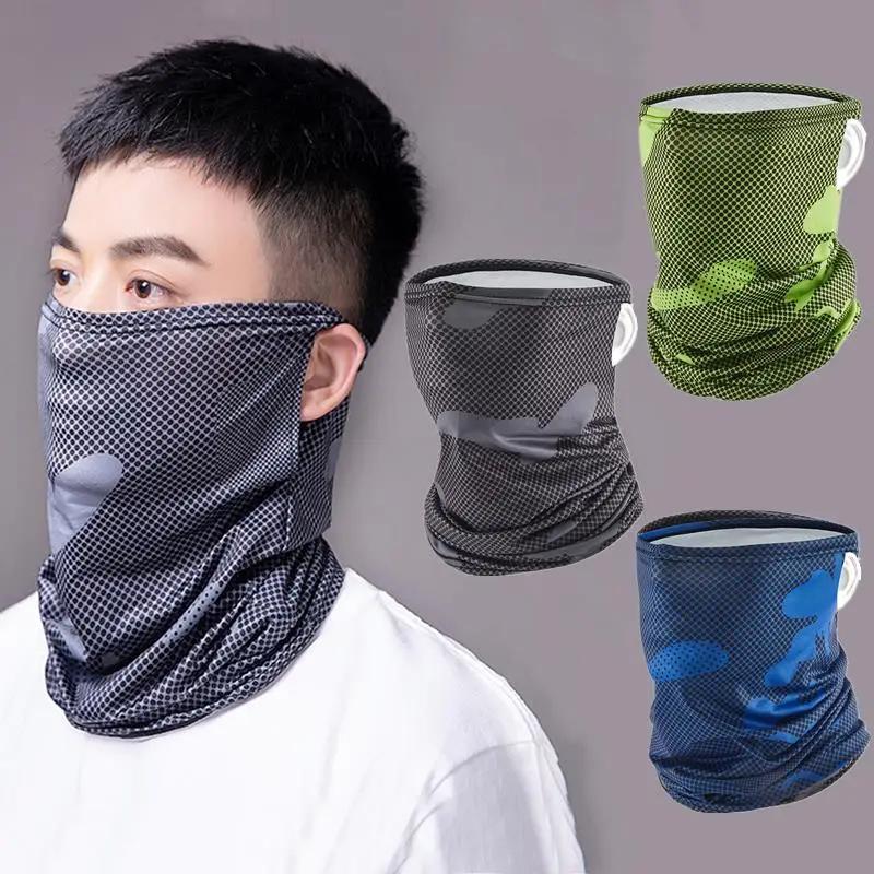 Protection UV glace soie visage couverture cou Tube Sports de plein air Bandana écharpe respirant ra