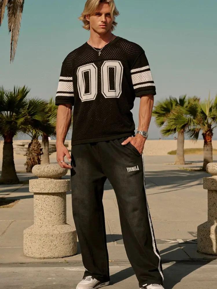 T-shirts hommes été nouveaux sport hommes T-shirts loisirs col en V mode vêtements amples et confort