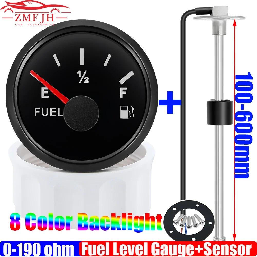 Capteur de niveau de flotteur de carburant 0-190 Ohm + jauge de niveau de carburant 52MM, pointeur é
