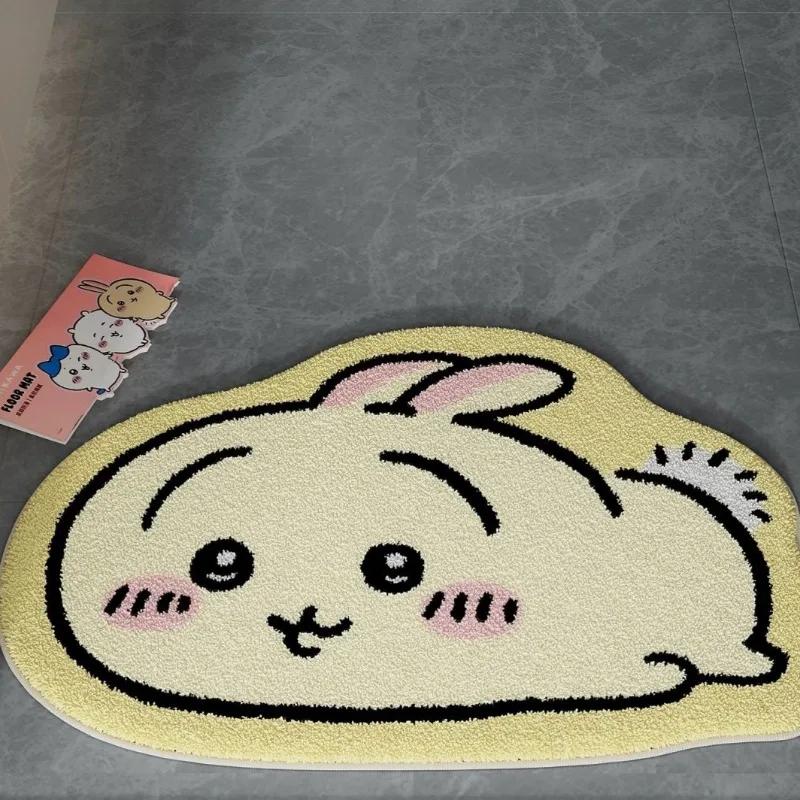 Chiikawa – tapis de sol antidérapant en peluche, dessin animé Hachiware Usagi, pour salle de bain, c