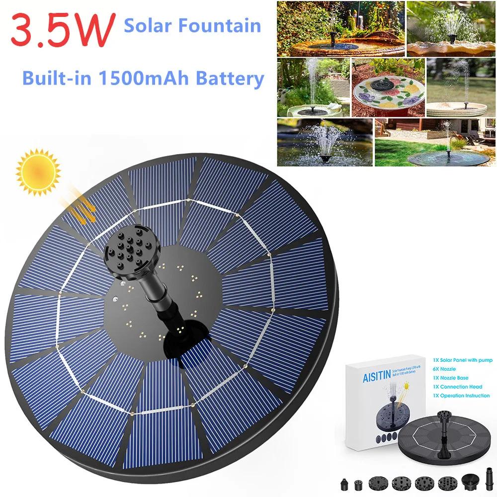 Pompe de fontaine solaire 3,5 W, pompe à eau solaire, fontaine flottante, batterie 1500 mAh intégrée