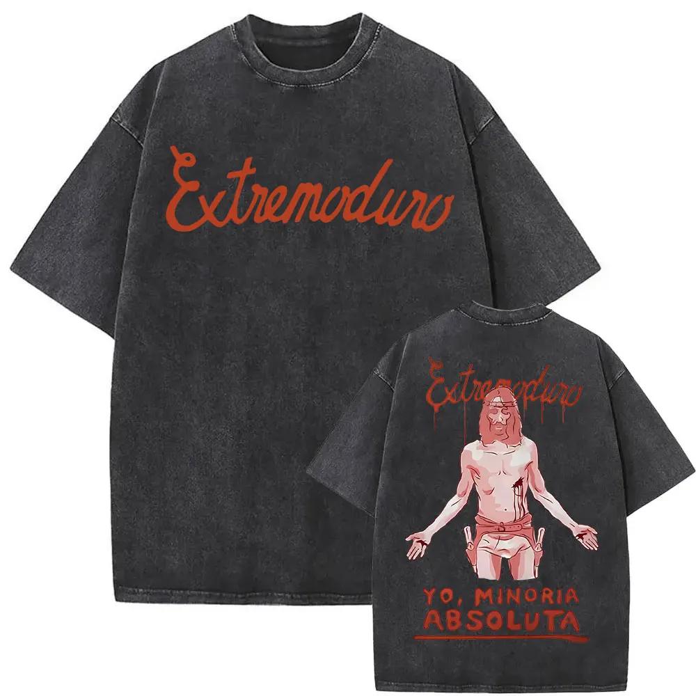 Rock Band EXTREMODURO Tour 2025 Vintage lavé T-shirt hommes femmes mode Hip Hop rue t-shirts été amp