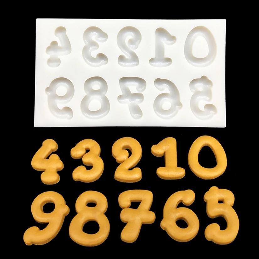 Moule en silicone chiffres 0-9 pour pâtisserie, chocolat, cupcakes, outils de décoration de gâteaux 