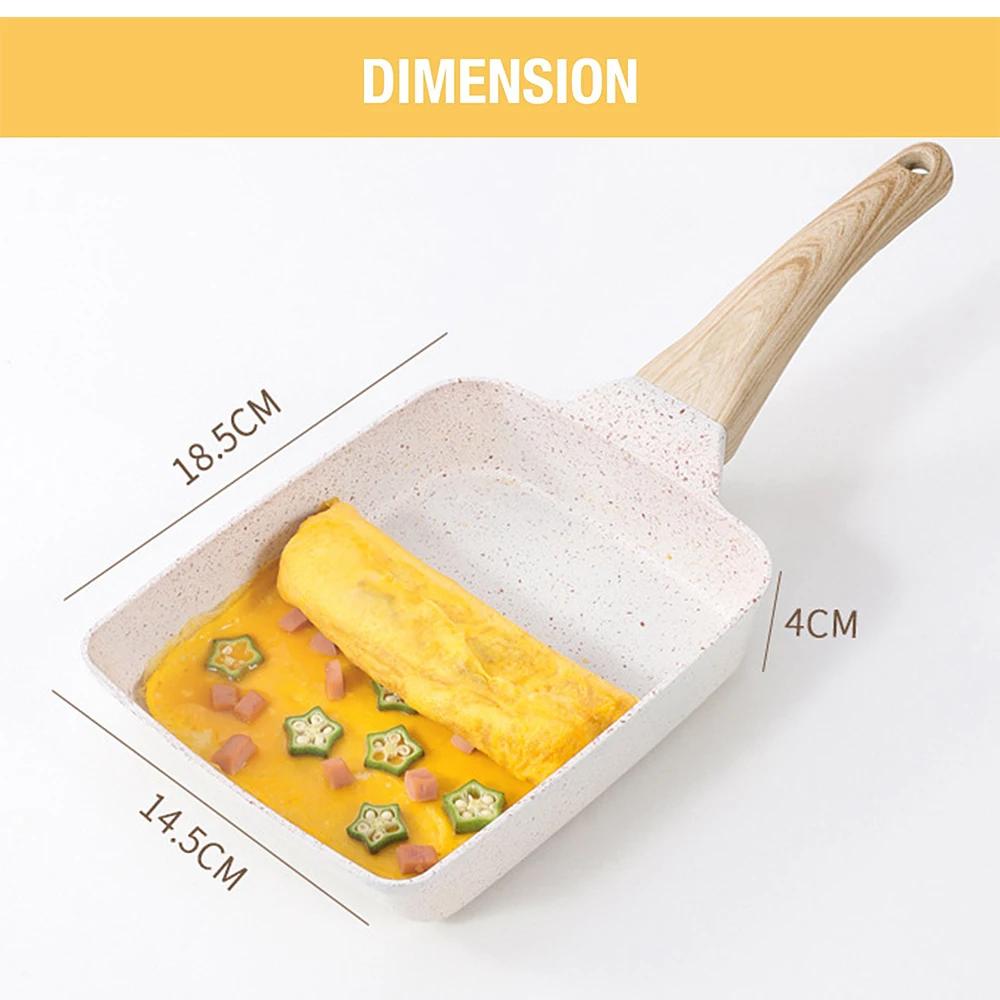 Poêle Tamagoyaki antiadhésive, poêle à œufs pour Omelette japonaise, poêle rectangulaire en rouleau 