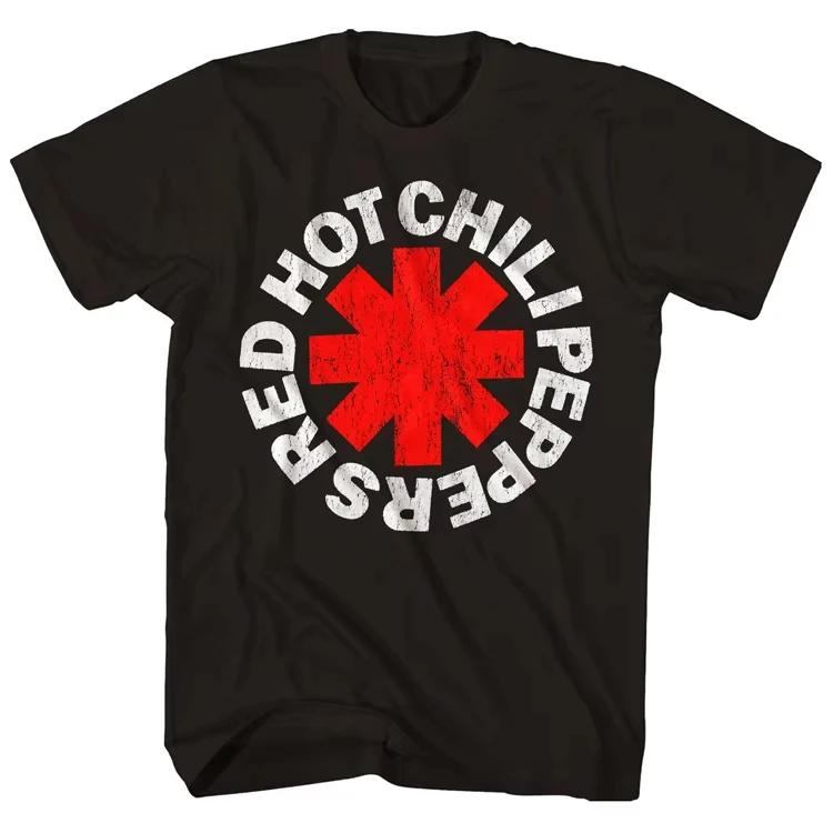 T-shirt en coton pour hommes et femmes, dessin animé drôle et cool, Red Hot Chili Peppers, Harajuku,