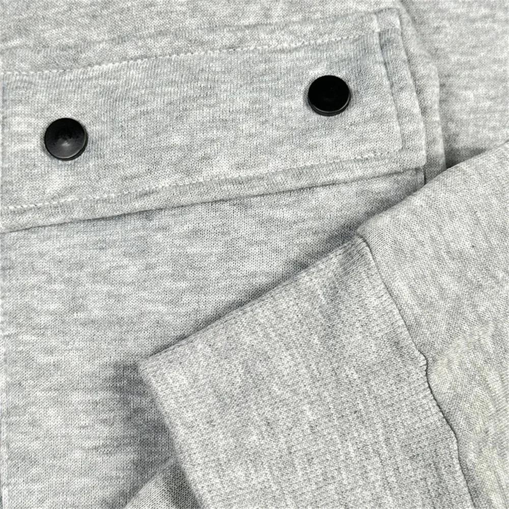 Sweat à capuche chaud pour hommes, Long, quotidien, extérieur, multi-poches, fermeture éclair, confo