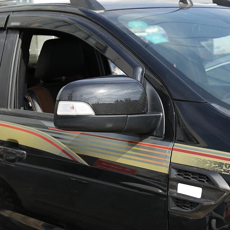 Couvercle de rétroviseur à clipser pour Ford Ranger 2015-2022, boîtier de rétroviseur, noir carbone,