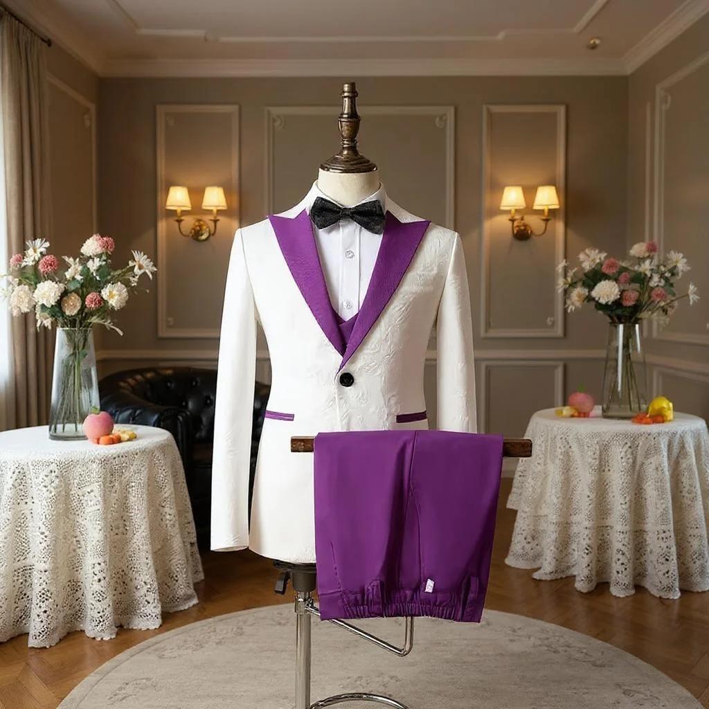Costumes floraux pour garçons de 3 à 16 ans, ensemble 3 pièces pour smoking de mariage, tenue formel