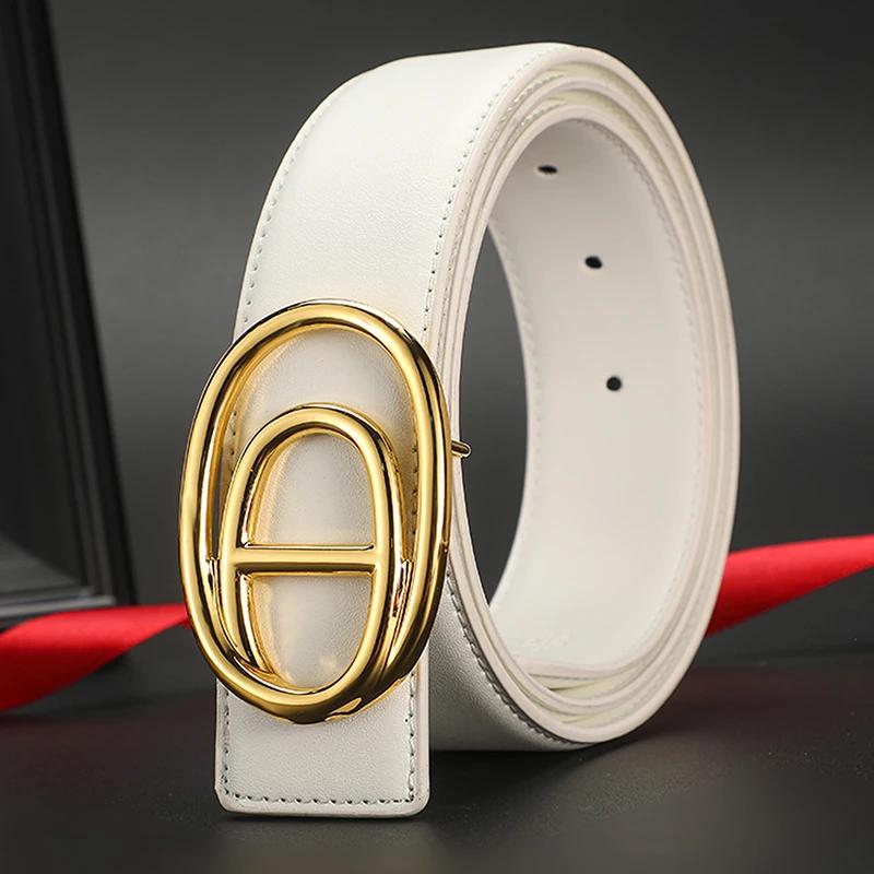 Ceinture de marque célèbre de 3.8cm de large pour hommes, ceintures en cuir véritable de luxe de hau