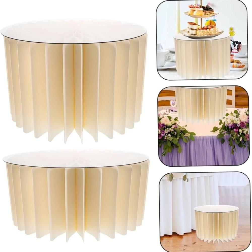 Support sur pied rond pliable en carton, colonnes, tables cylindriques pour fêtes, réception-cadeau 