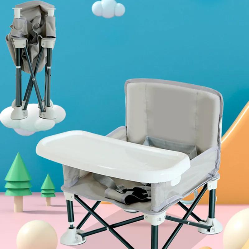Chaise de salle à manger Portable pliable pour bébé, avec plaque, ceinture de sécurité, chaise de pl