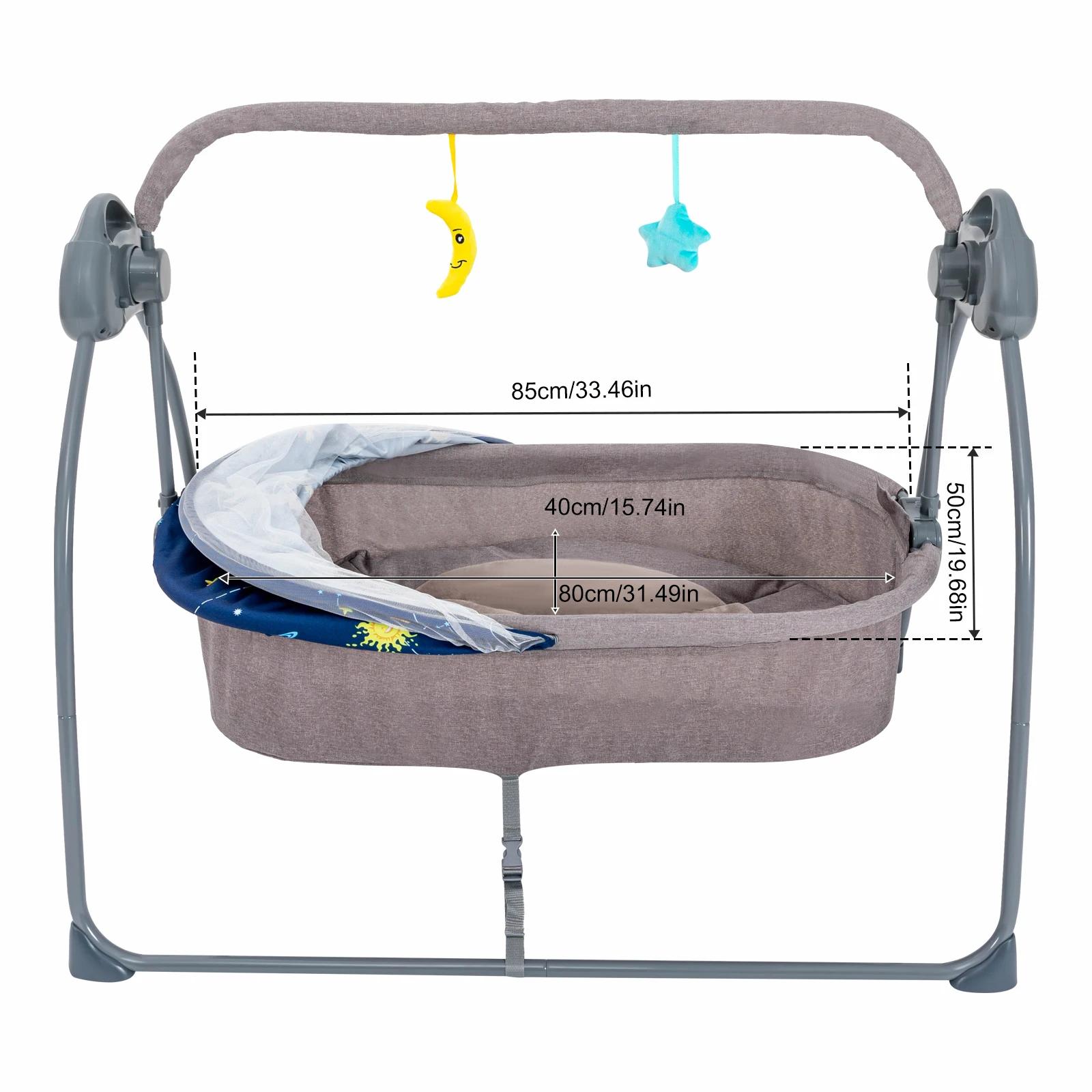 Berceau balançoire pour bébé, support électrique à 5 vitesses, chaise à bascule automatique avec tél