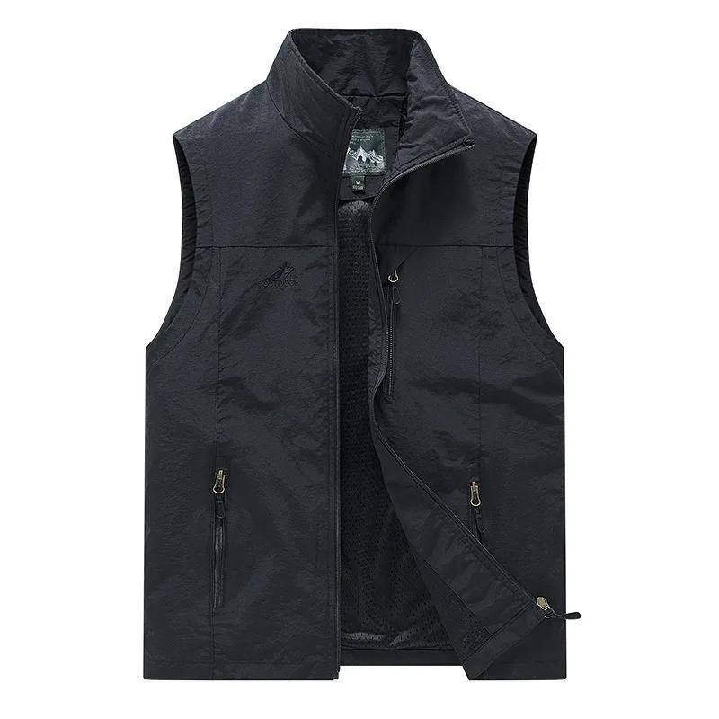 FGKKS printemps nouveaux hommes gilet loisirs de plein air couleur unie gilet jeune d'âge moyen phot