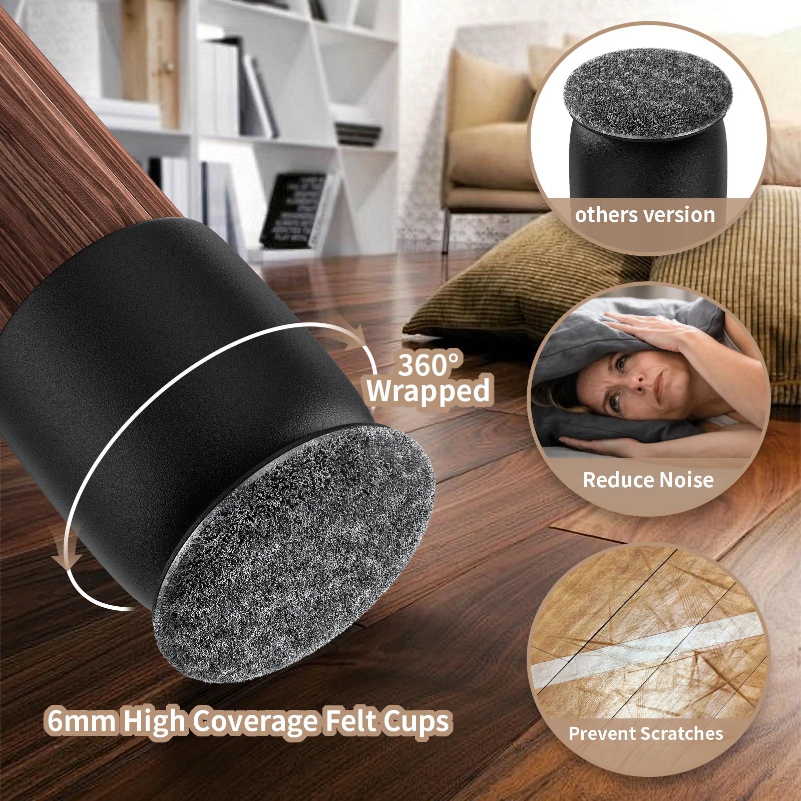 8 protections de pieds de chaise en silicone, diagonales, avec coussinets en feutre épais, en TPE, p