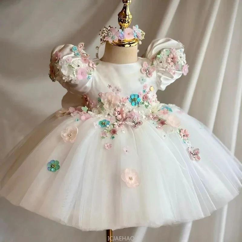 Robe de mariage pour filles, vêtements de princesse Tutu pour enfants, tenues de défilé de mode, rob
