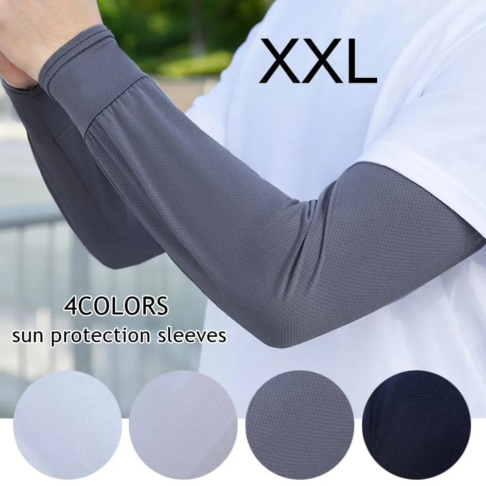 Manchons de protection solaire amples en soie glacée pour hommes, 1 paire, gants de glace UV, protèg