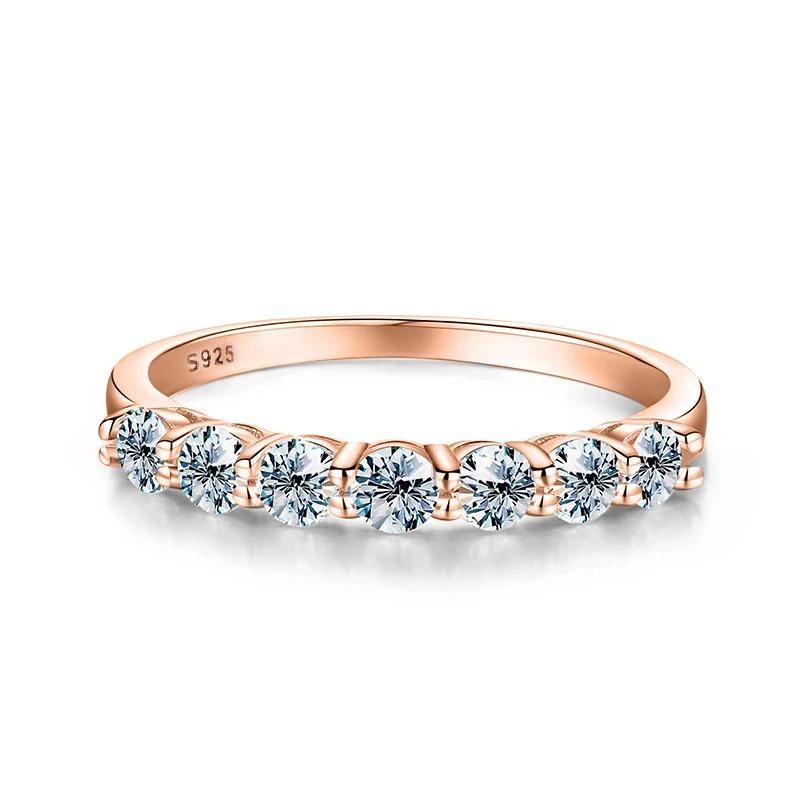 Bague en moissanite véritable Novary, argent sterling 925, alliance éternité en diamant, bagues de f
