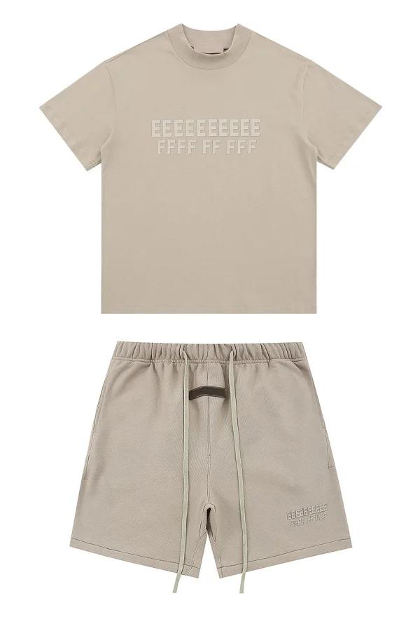 Ensemble classique de t-shirts et shorts d'été de haute qualité avec imprimé lettres double ligne, 1