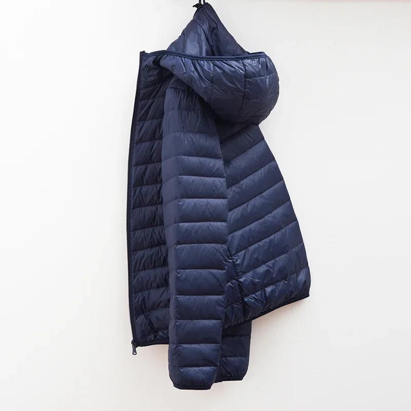Manteau d'hiver à capuche pour hommes, doudoune en duvet de canard blanc, grande taille, ultraléger,