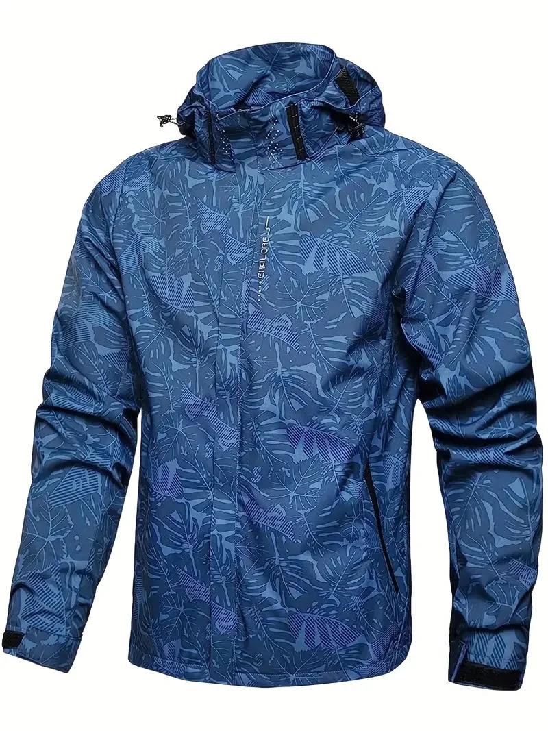 Veste coupe-vent imperméable décontractée pour hommes, manteau de randonnée en plein air avec fermet