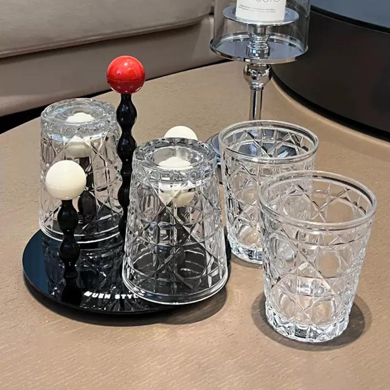 Ensemble de verres pour boire des tasses à whisky domestiques, 10,5 oz, peinture diamant, verre à vi