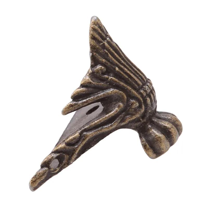 Coffre à bijoux en laiton Bronze Antique, boîte de meubles en bois, pieds décoratifs, protection d'a