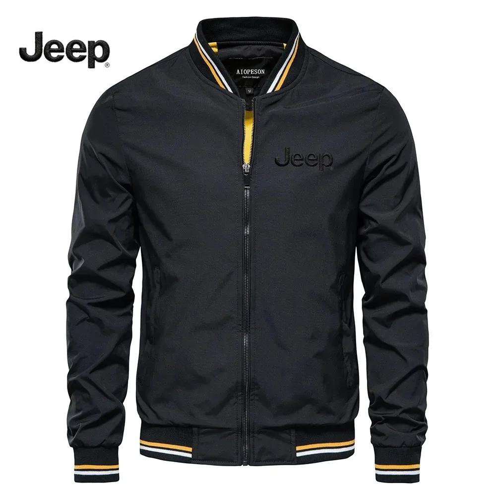 Veste Jeep à col montant pour le printemps et l'automne, veste de baseball décontractée de haute qua