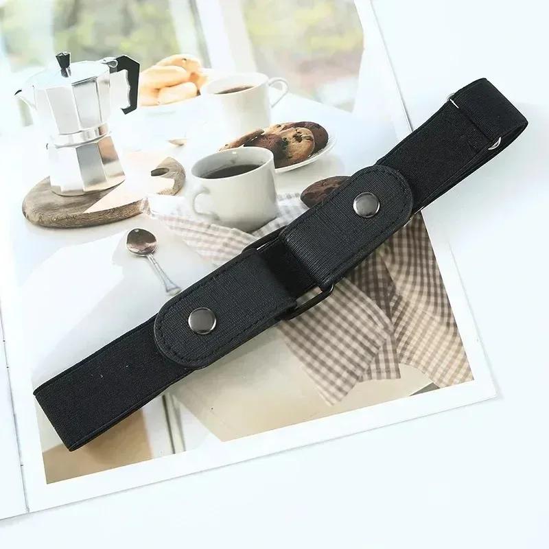 Bande de taille élastique réglable en toile, ceinture Invisible sans boucle pour femmes et hommes, p