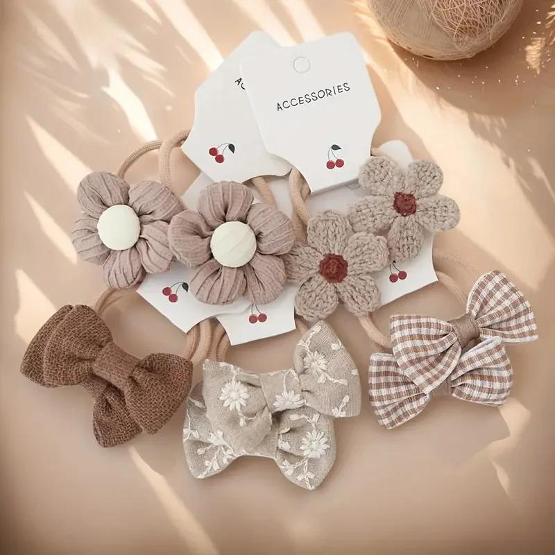 10 pièces bandeaux avec fleurs et nœuds colorés bandeaux en Polyester doux parfait pour un usage déc