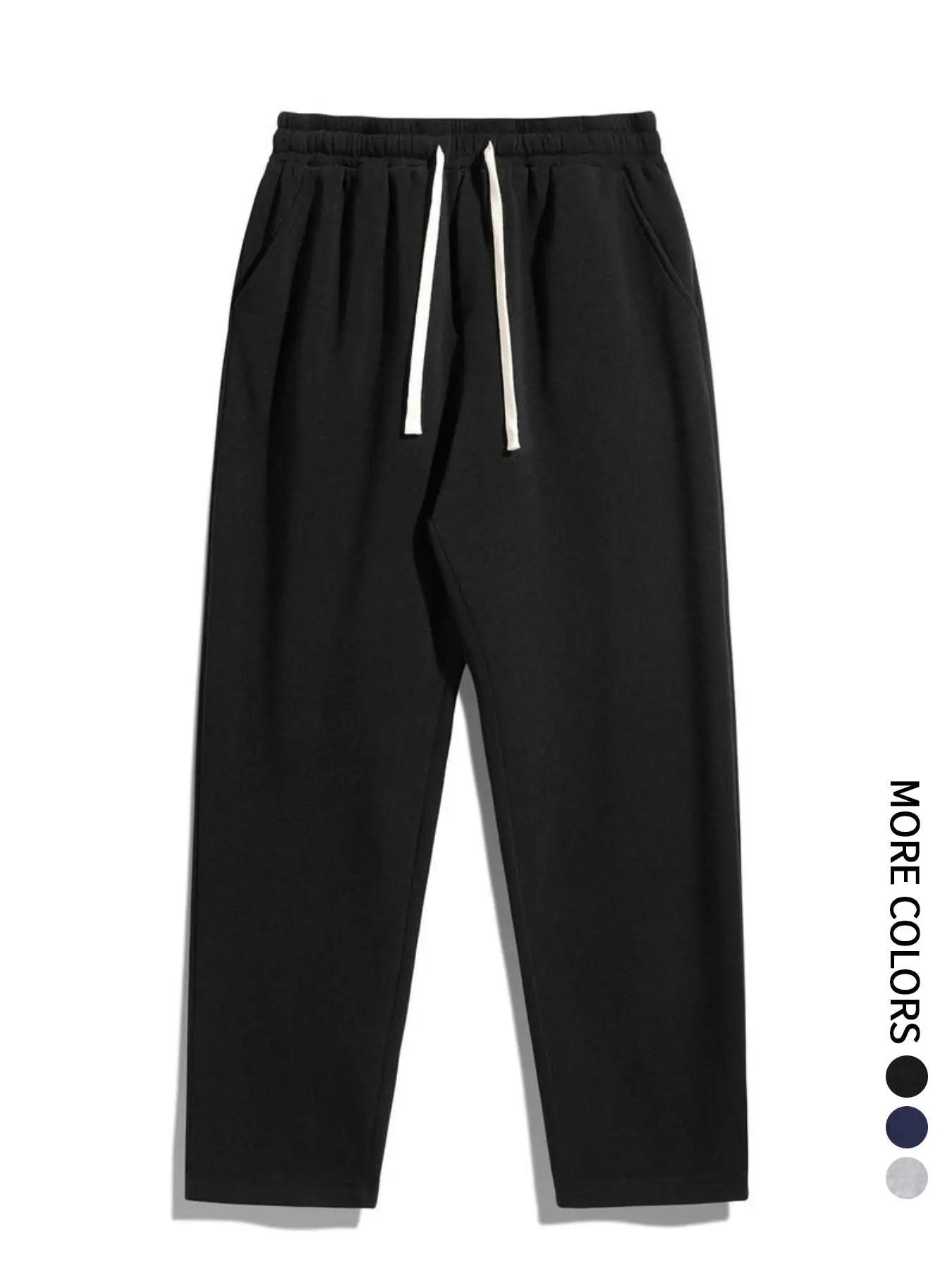 Pantalon de sport à coupe régulière pour homme, pantalon à jambe droite, cordon de serrage, ceinture