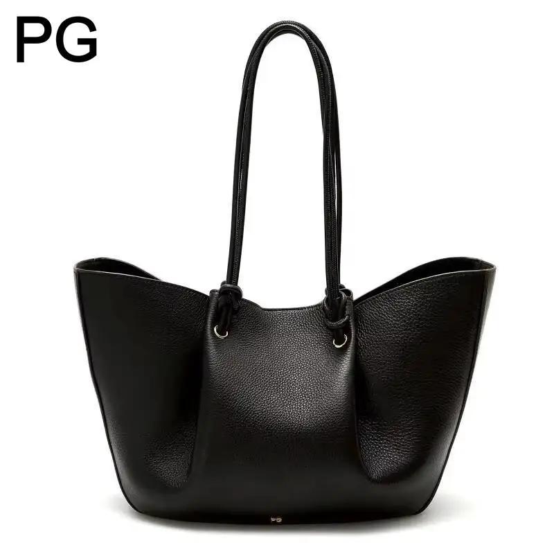 Sac fourre-tout PG pour femme, sac à main de luxe en cuir grainé, sac à bandoulière grande capacité,