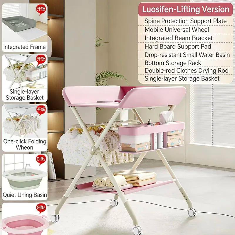 Table à langer pour bébé, station de soins pour nouveau-né, table à langer pliable, table de massage
