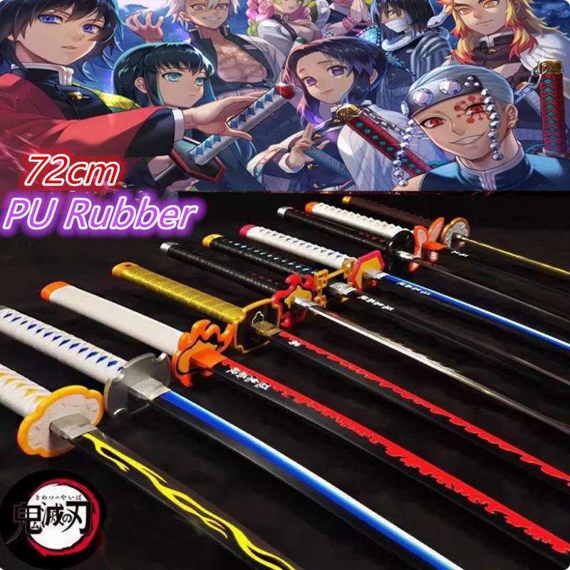 Katana Demon Slayer 1:1, 72 cm, Kimetsu no Yaiba, épée en PU, Kanroji Mitsuri, Kamado Tanjirou, Giyu