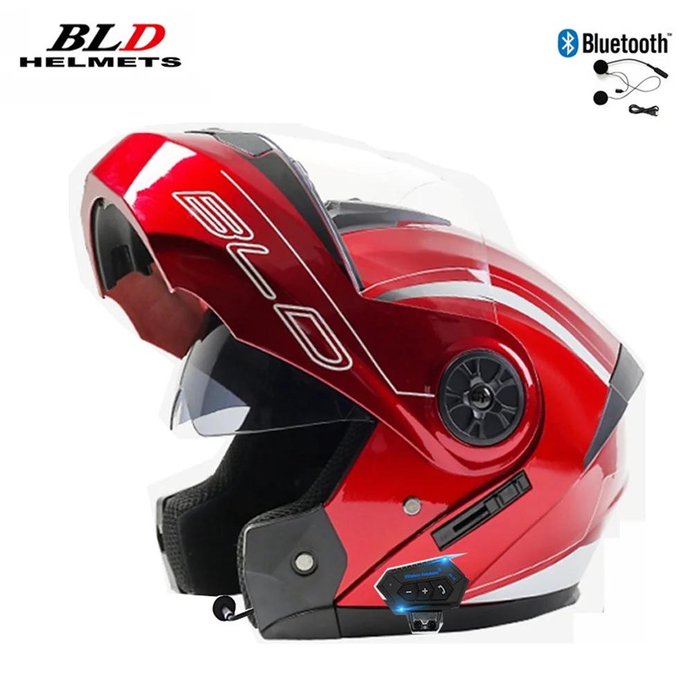 Casque de moto modulaire rabattable, double visière, Bluetooth Safrty, équitation, puzzles complets,