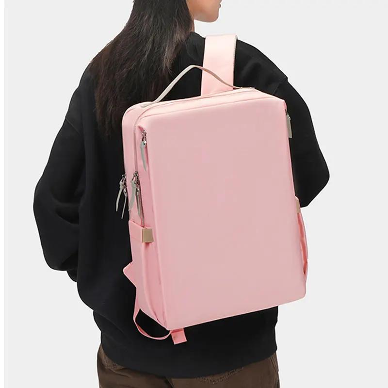 Nouveau sac à dos de voyage pour femmes Airbag résistant aux chocs 15 pouces pochette d'ordinateur h