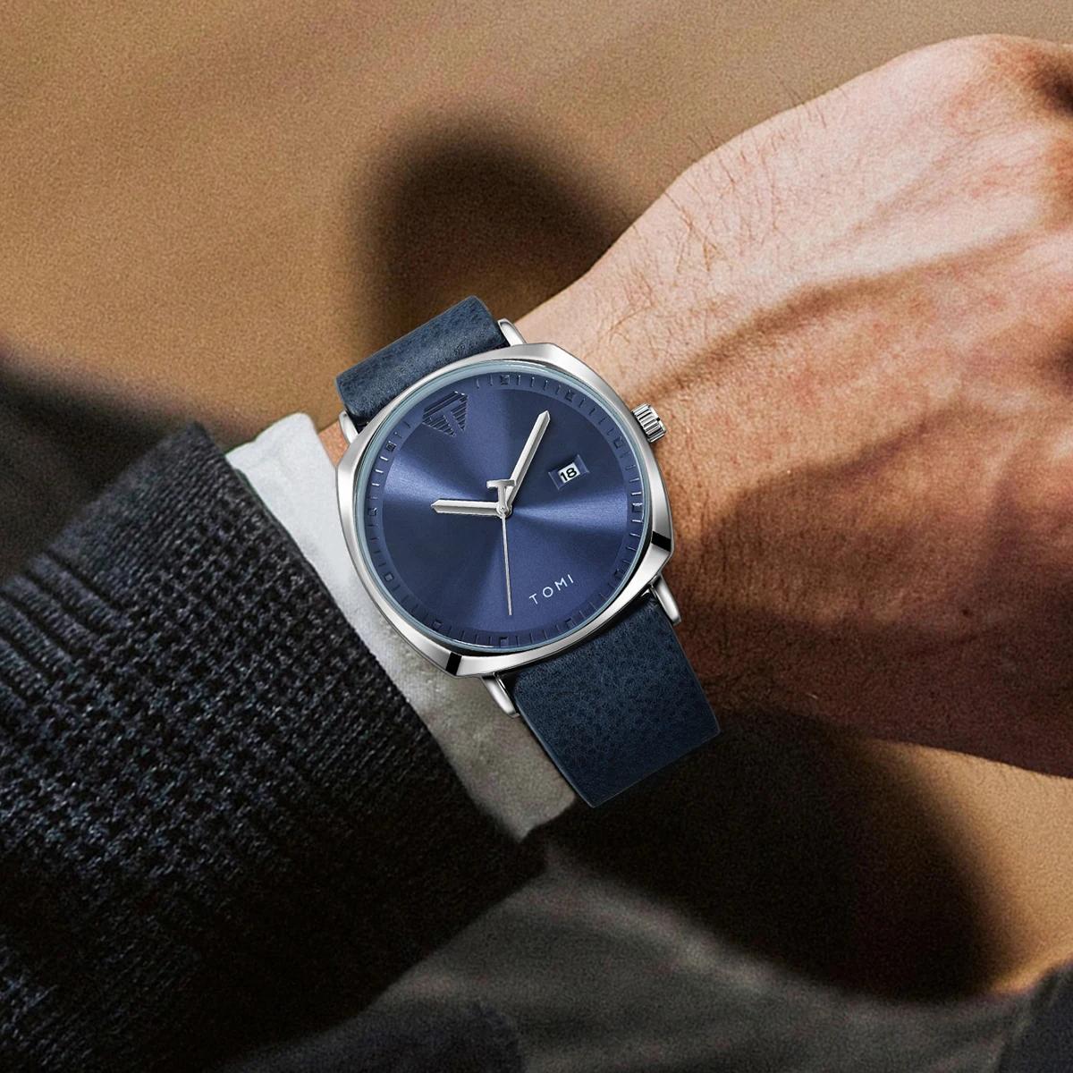 TOMI nouveau 2 pièces de luxe hommes d'affaires montre coffret cadeau Simple et décontracté hommes c